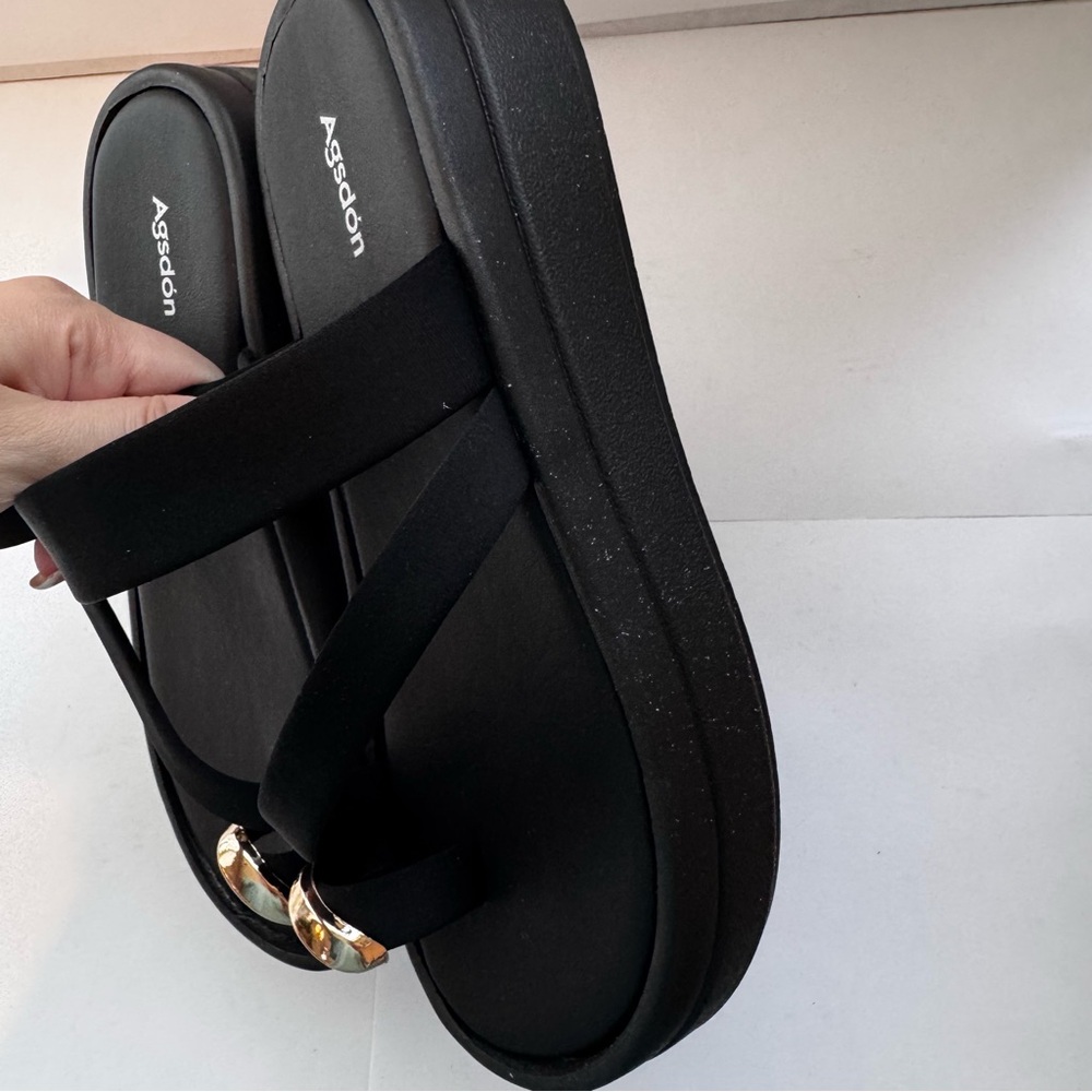 Black Strappy Slide Sandals Women’s size 6 - Picture 6 of 11